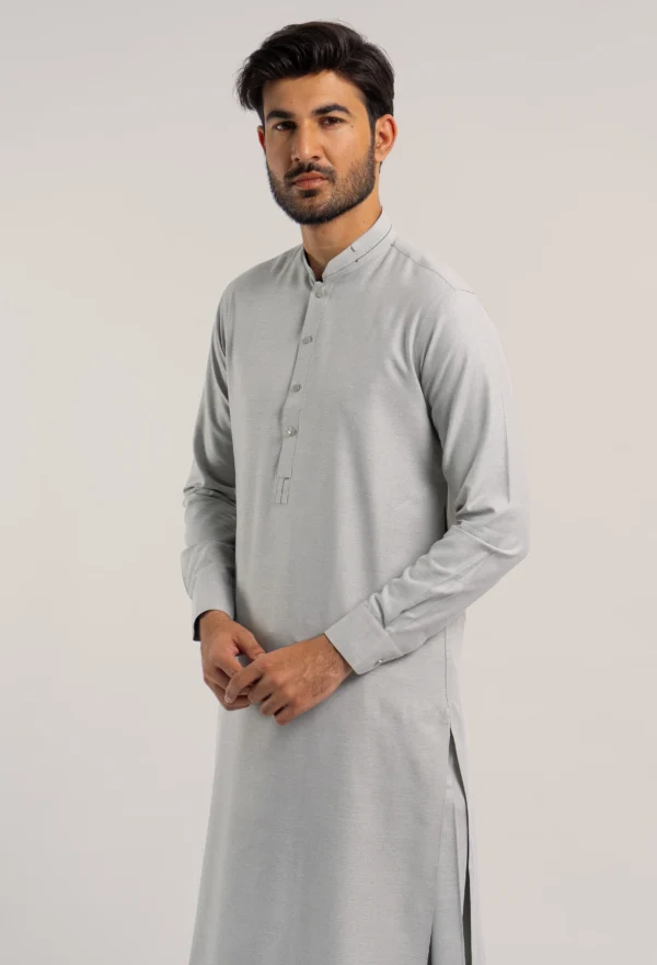 Ash Grey  Unstitched Wash & Wear Shalwar Kameez