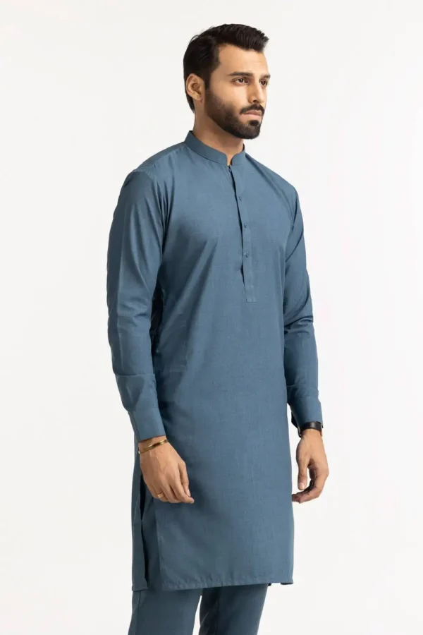 benito Blue Unstitched Wash & Wear Shalwar Kameez - Image 2