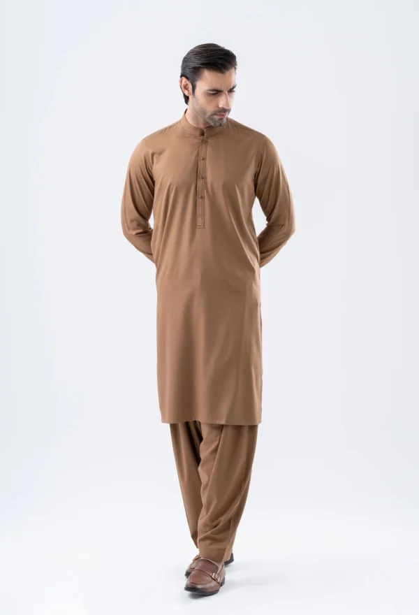 Biscotti Brown Unstitched Wash & Wear Shalwar Kameez