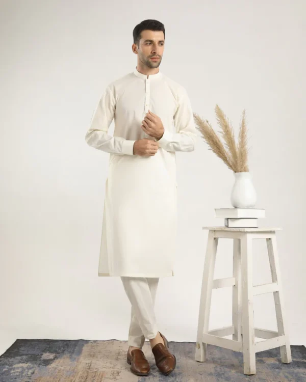 White Unstitched Soft Cotton Shalwar Kameez