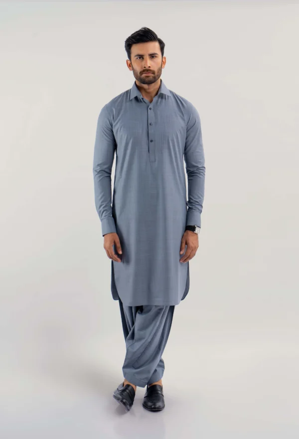 Crust Grey Unstitched Wash & Wear Shalwar Kameez - Image 2