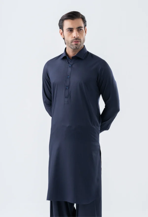 Navy Blue Unstitched Wash & Wear Shalwar Kameez