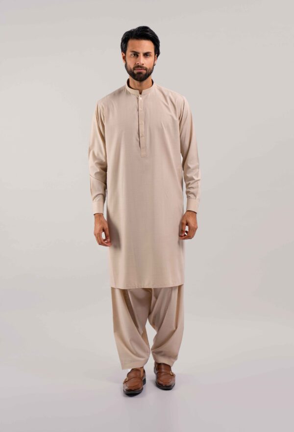 Pine Brown Unstitched Wash & Wear Shalwar Kameez - Image 2