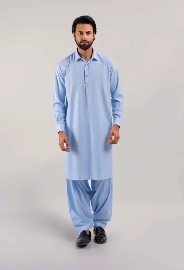 Sky Blue Unstitched Wash & Wear Shalwar Kameez